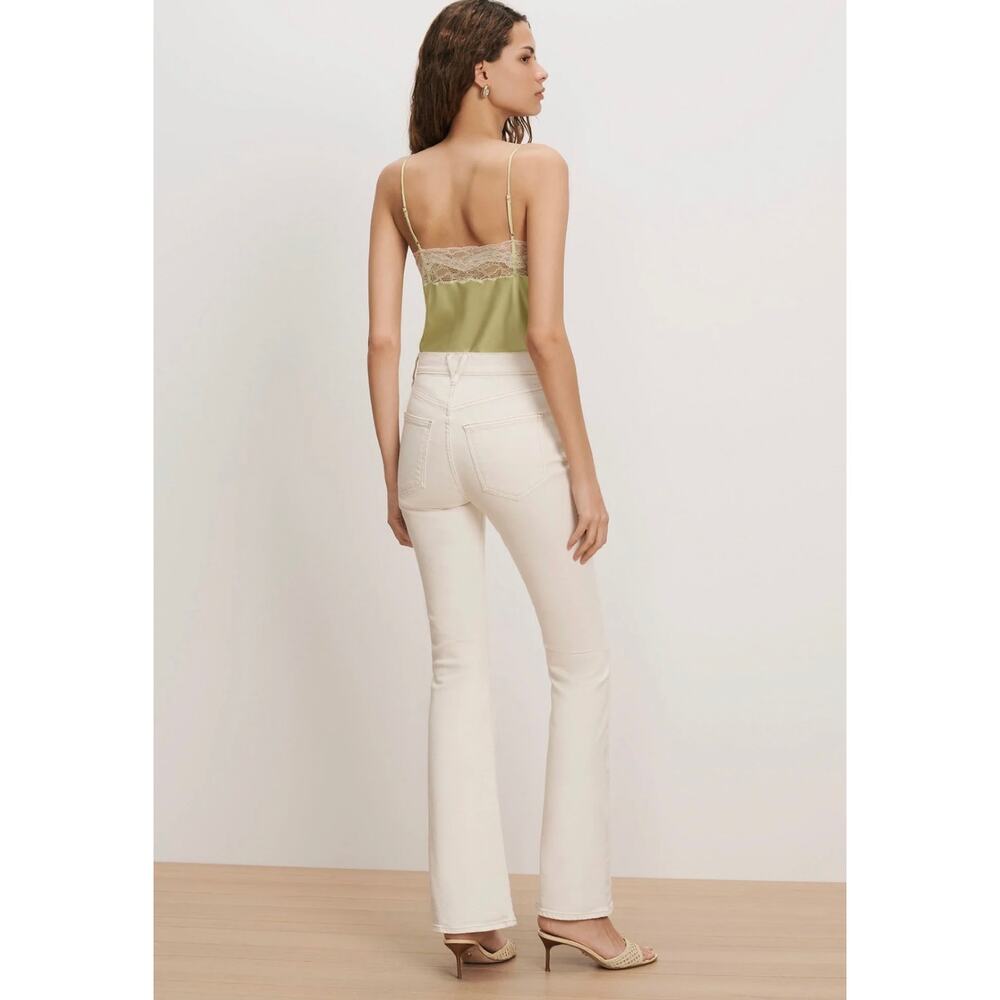 NEW Veronica Beard Beverly High Rise Skinny Flare Jeans Ecru Size 29 - Picture 5 of 11